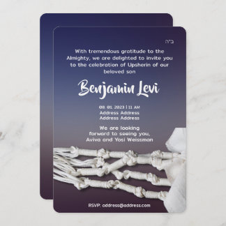 Upsherin First Haircut Jewish Boy 3rd Birthday Kaart