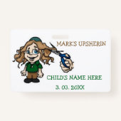 Upsherin I.D Badge Uitnodiging Verjaardag (Achterkant)