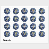 Upsherin Personalized Scissors Ronde Sticker (Vel)