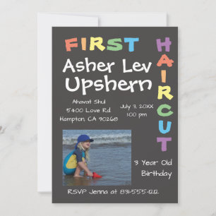 Upshern Upshernish Rainbow Upsherin Uitnodiging