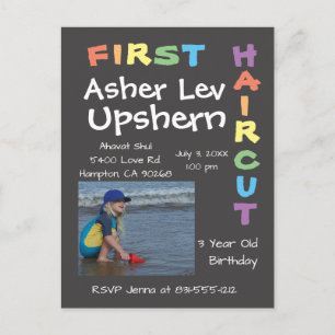 Upshern Upshernish Upsherin Postkaart Uitnodiging