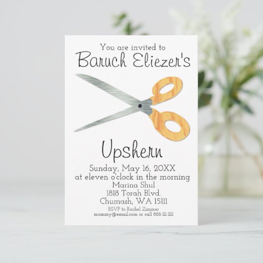Upshernish Invitation Upsherin Invitations (Debout devant)