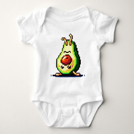 Upside-down avocado - Grappig Pixel Art Food Desig Romper (Voorkant)