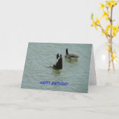 Upside Down Goose, Verjaardag Kaart (Gele Bloem)