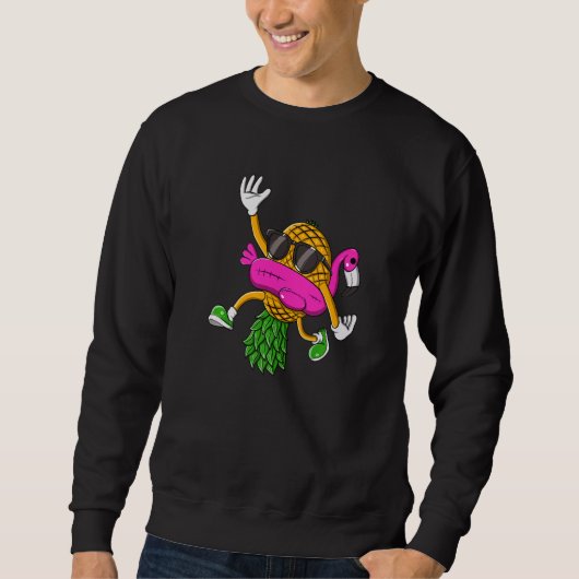 Upside Down Pineapple Swinger Flamingo for Men Wom Trui (Voorkant)