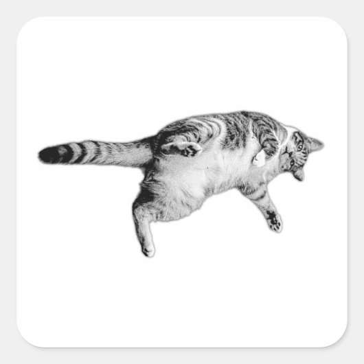 Upside-down plezier in zwart-wit vierkante sticker (Voorkant)