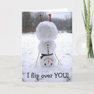 *UPSIDE DOWN SNOWMAN* FLIPS VOOR JE VERJAARDAG KAART