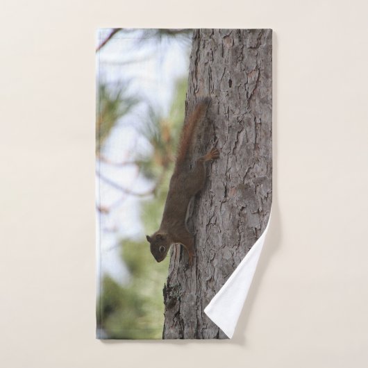 Upside Down Squirrel Towel Set Bad Handdoek (Handdoek)