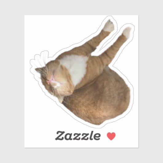 Upside-Down Sunshine Cat Sticker (Vel)