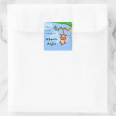 Upside Monkey / grappig boekje voor kinderen Vierkante Sticker (Tas)