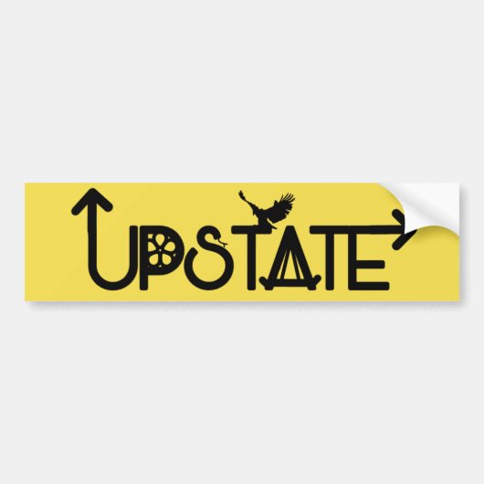 Upstate Bumpersticker Black Lettering (Voorkant)