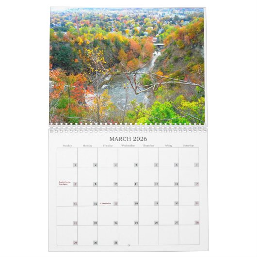 UPSTATE NEW YORK-kalender Kalender (Mar 2026)