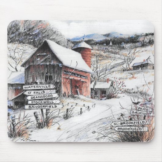 Upstate New York Winter Mousepad Muismat (Voorkant)