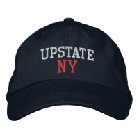 UPSTATE NY Wit en Rood op Navy Blue
