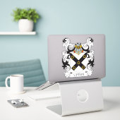 Upton Family Crest Sticker (Laptop op bureau)