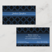 Uptown Elegance Carte de visite, bleu électrique (Devant / Derrière)