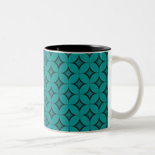 Uptown Retro-Mok, Blauwgroen Tweekleurige Koffiemok