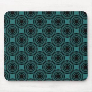 Uptown Trendy Circles Mousepad, Turquoise Muismat