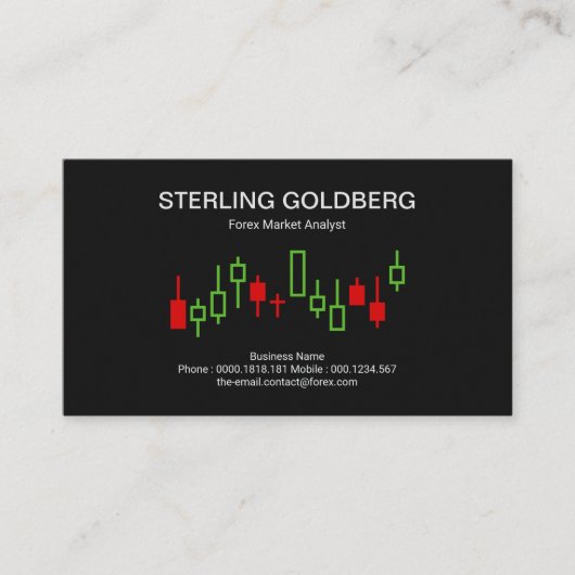 Uptrend Movement Stock Exchange Graph Forex Dealer Visitekaartje (Voorkant)