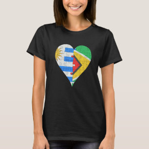 Uraguyan Guyanese vlag Heart T-shirt