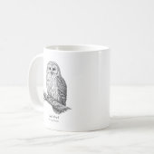 Ural Owl Black & White Coffee Mug (Devant gauche)