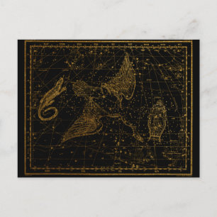 Urania's Mirror Celestial Map Gold en Black Briefkaart