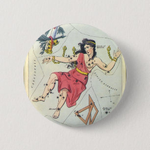 Urania's Mirror, sterrenkunde Hemelkaart Ronde Button 5,7 Cm