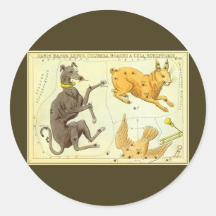 Urania's Mirror, sterrenkunde Hemelkaart Ronde Sticker