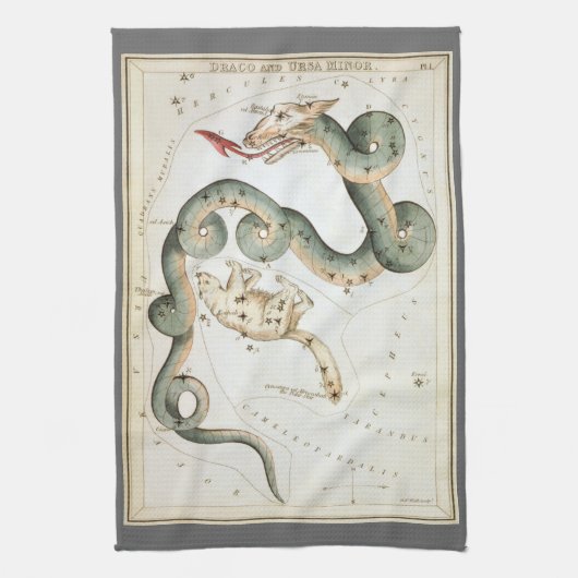 Urania's Mirror, sterrenkunde Hemelkaart Theedoek (Verticaal)