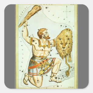 Urania's Spiegel, Antieke Astronomische Hemelkaart Vierkante Sticker