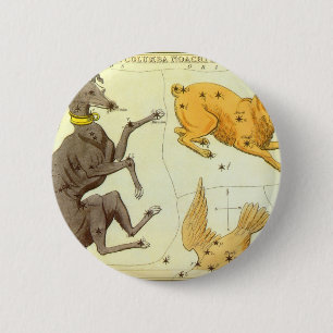 Urania's Spiegel, Antieke Hemelkaart Astronomie Ronde Button 5,7 Cm