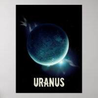Uranus blauwe planeet 3d heelal ruimteillustratie