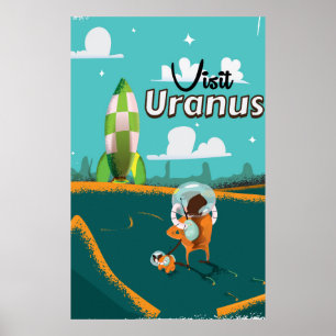 Uranus Caricature vintage Travel Poster