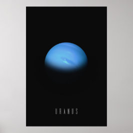 Uranus - De ijsreuzenplaneet in de diepe ruimte Poster