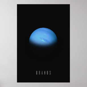 Uranus - De ijsreuzenplaneet in de diepe ruimte Poster