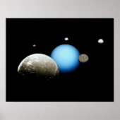 Uranus en Moons NASA Planet Poster (Voorkant)