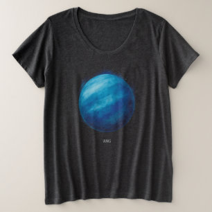 Uranus Planeet Kunstwerk – Kosmische ruimte Illust Grote Maat T-shirt