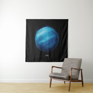 Uranus Planeet Kunstwerk – Kosmische ruimte Illust Wandkleed