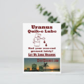 Uranus Quik-e Lube Briefkaart (Staand voorkant)