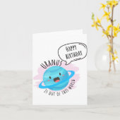 Uranus sort drôle Carte Anniversaire (Fleur jaune)