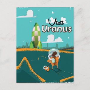 Uranus vintage cartoonaffiche briefkaart