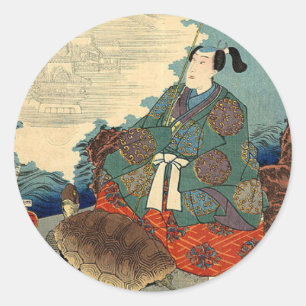 Urashima Taro en de Japanse schildpad Ronde Sticker