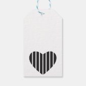 Urba Script Monogram Hart op Zwart Cadeaulabel (Achterkant)