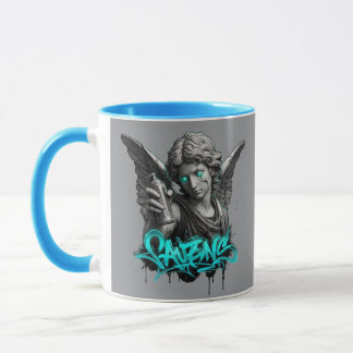 Urban Angel Graffiti Mug – Broken Statue Street Ar Mok