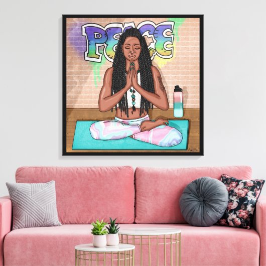 Urban Art | vrouw die medailles verricht Canvas Afdruk (Insitu (Woonkamer))