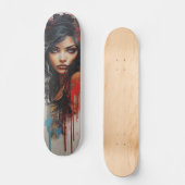 Urban Art Vrouw Skateboard (Voorkant)