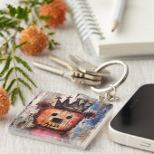 Urban Bear King GRAFFITI Sleutelhanger (Voorkant Rechts)