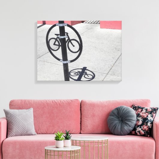 Urban Bicycle Hitching Post Canvas Afdruk (Insitu (Woonkamer))