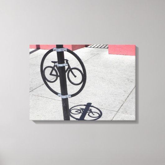 Urban Bicycle Hitching Post Canvas Afdruk (Voorkant)