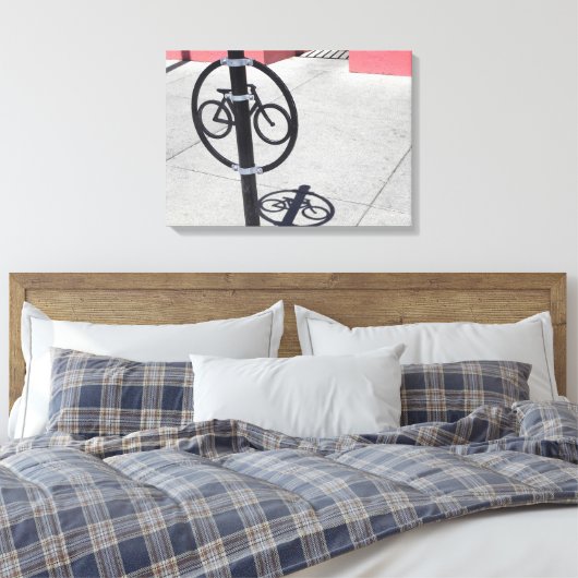 Urban Bicycle Hitching Post Canvas Afdruk (Insitu (Slaapkamer))